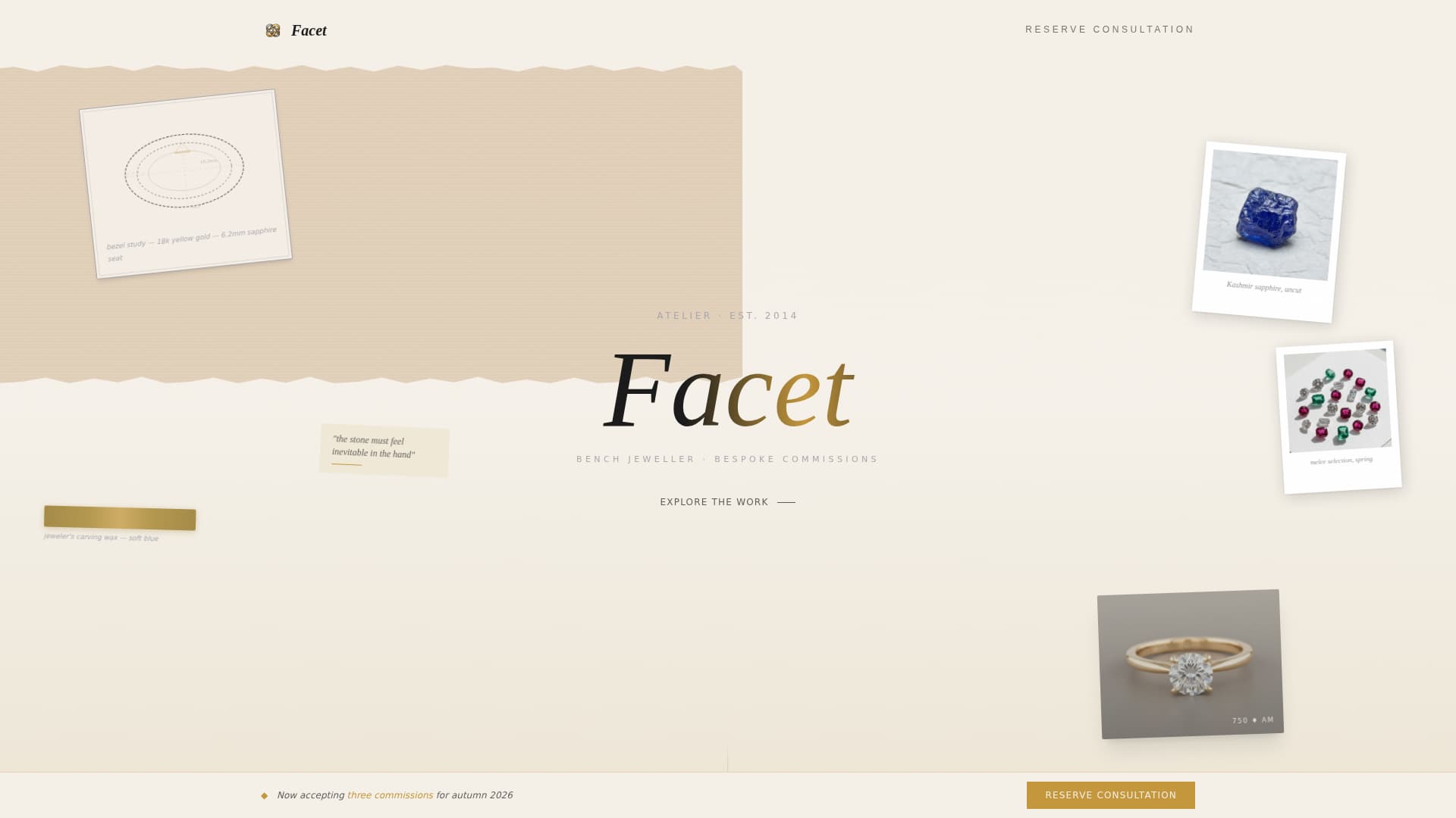 Facet - Immersive Jeweler Landing Page Template
