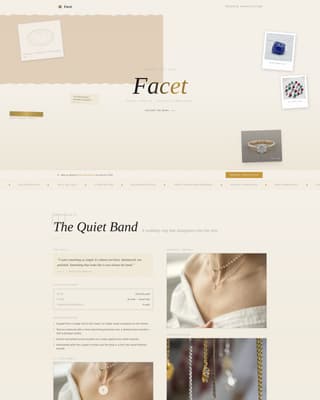 Facet - Immersive Jeweler Landing Page Template