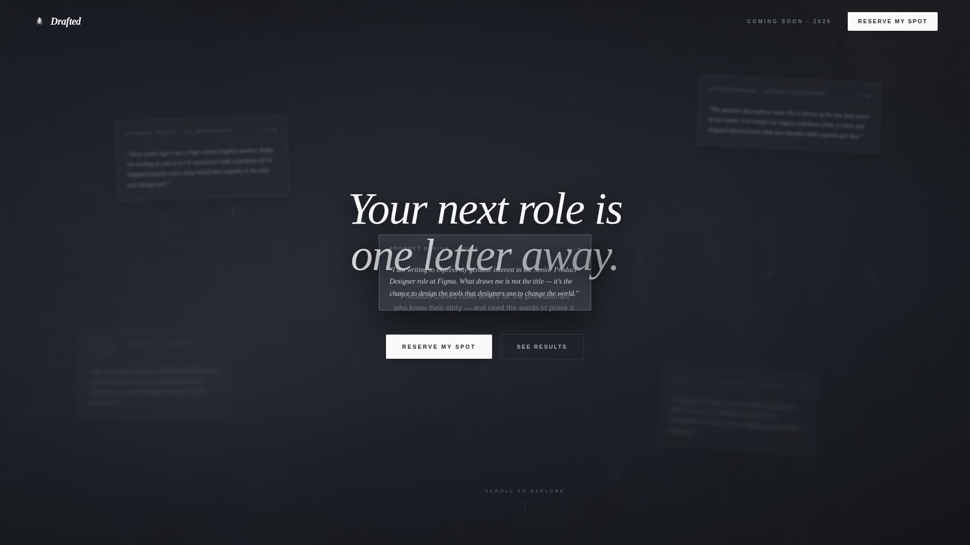 Drafted - Precision Coverletter Landing Page Template