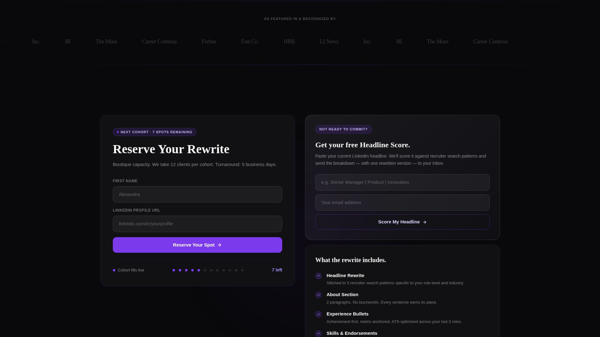 Profile - Elite LinkedIn Landing Page Template