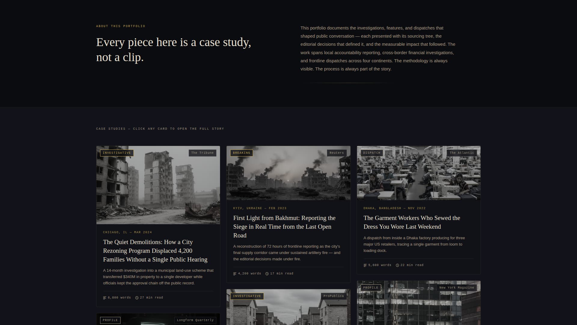 Journalist Portfolio Portfolio Website Template