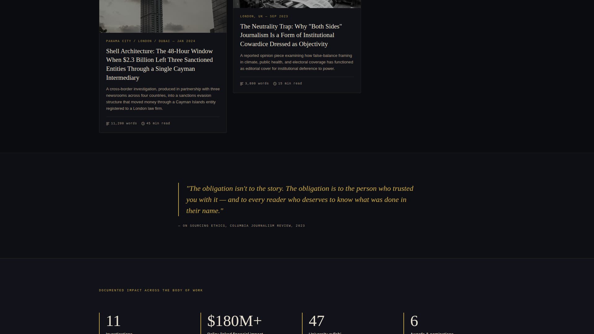 Journalist Portfolio Portfolio Website Template