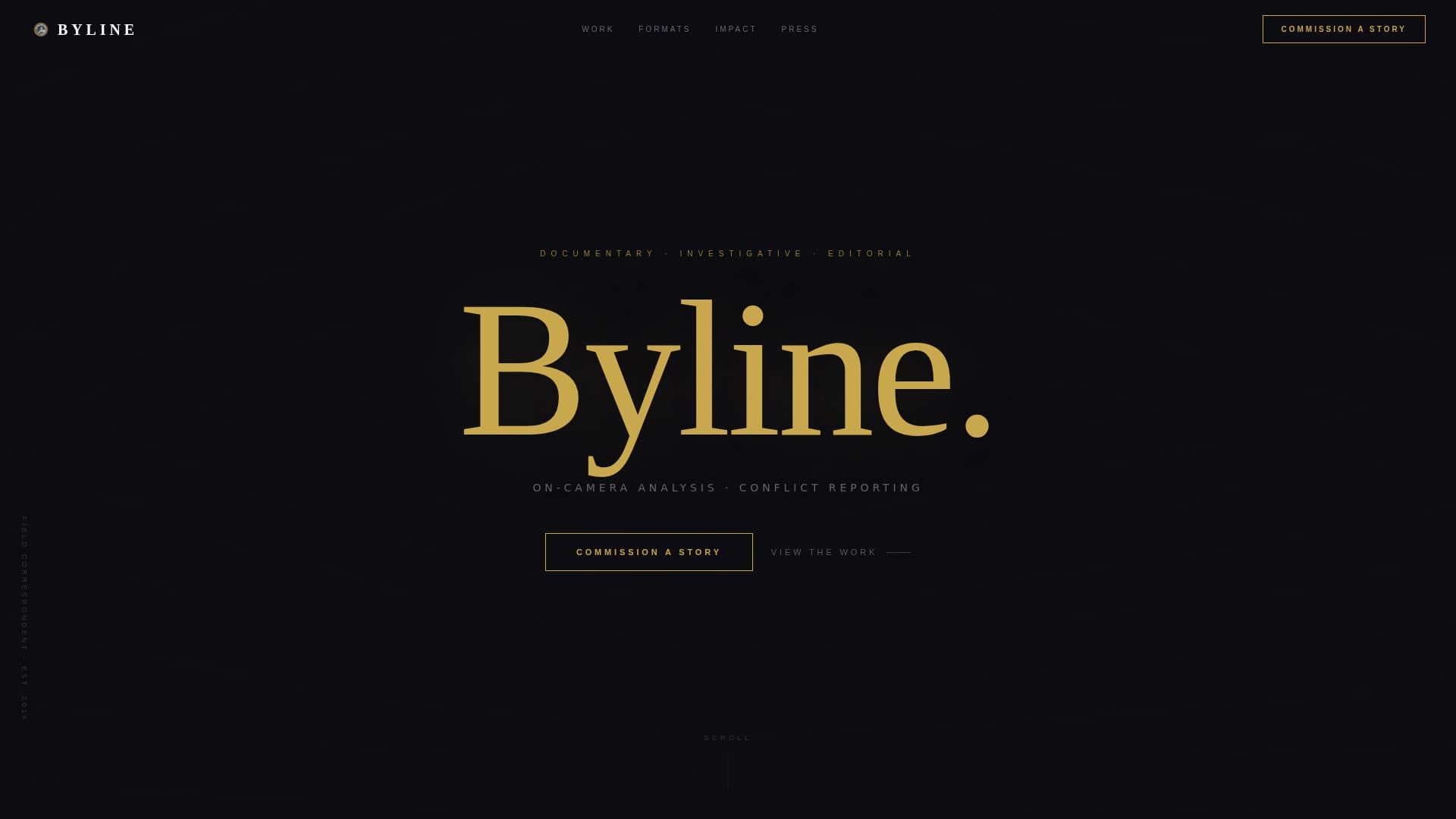 Byline - Immersive Journalist Landing Page Template