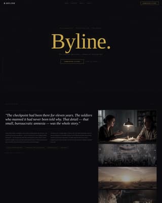 Byline - Immersive Journalist Landing Page Template