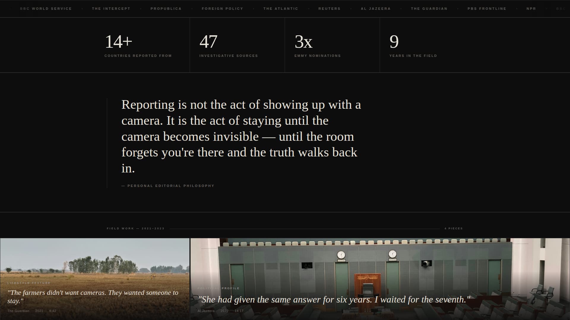 Journalist Portfolio Directory Website Template