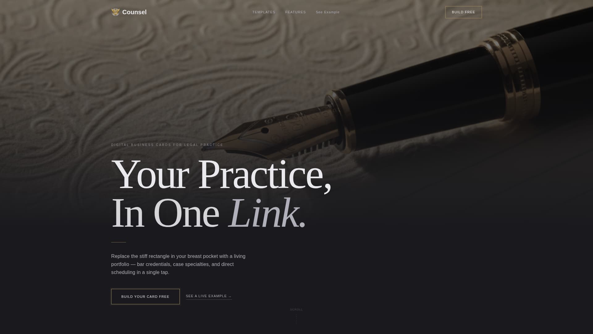 Counsel - Prestigious Lawyer Landing Page Template