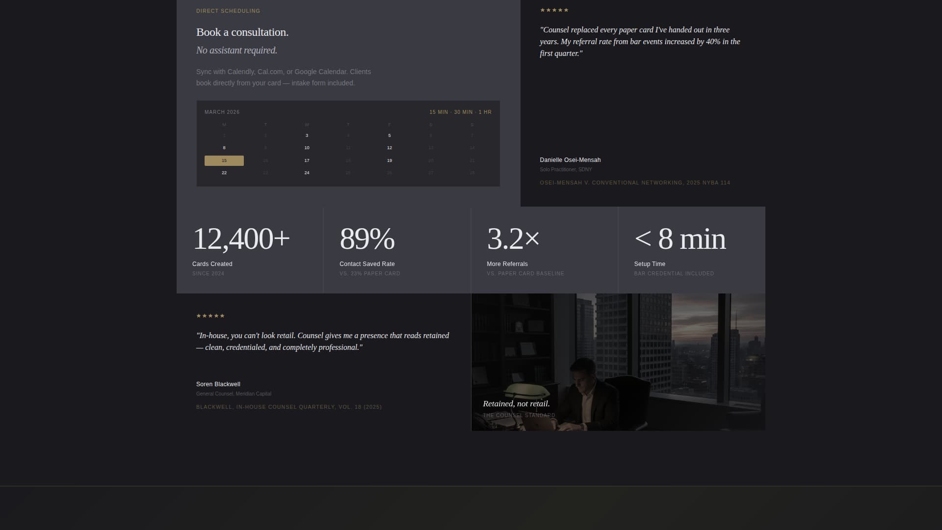Counsel - Prestigious Lawyer Landing Page Template