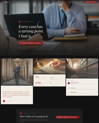Counsel - Cinematic Lawyer Landing Page Template