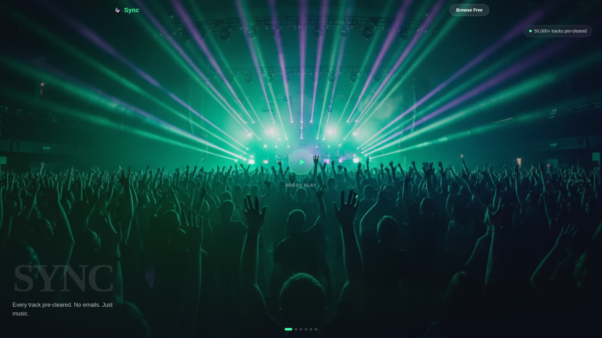 Sync - Electrifying Musiclicensing Landing Page Template