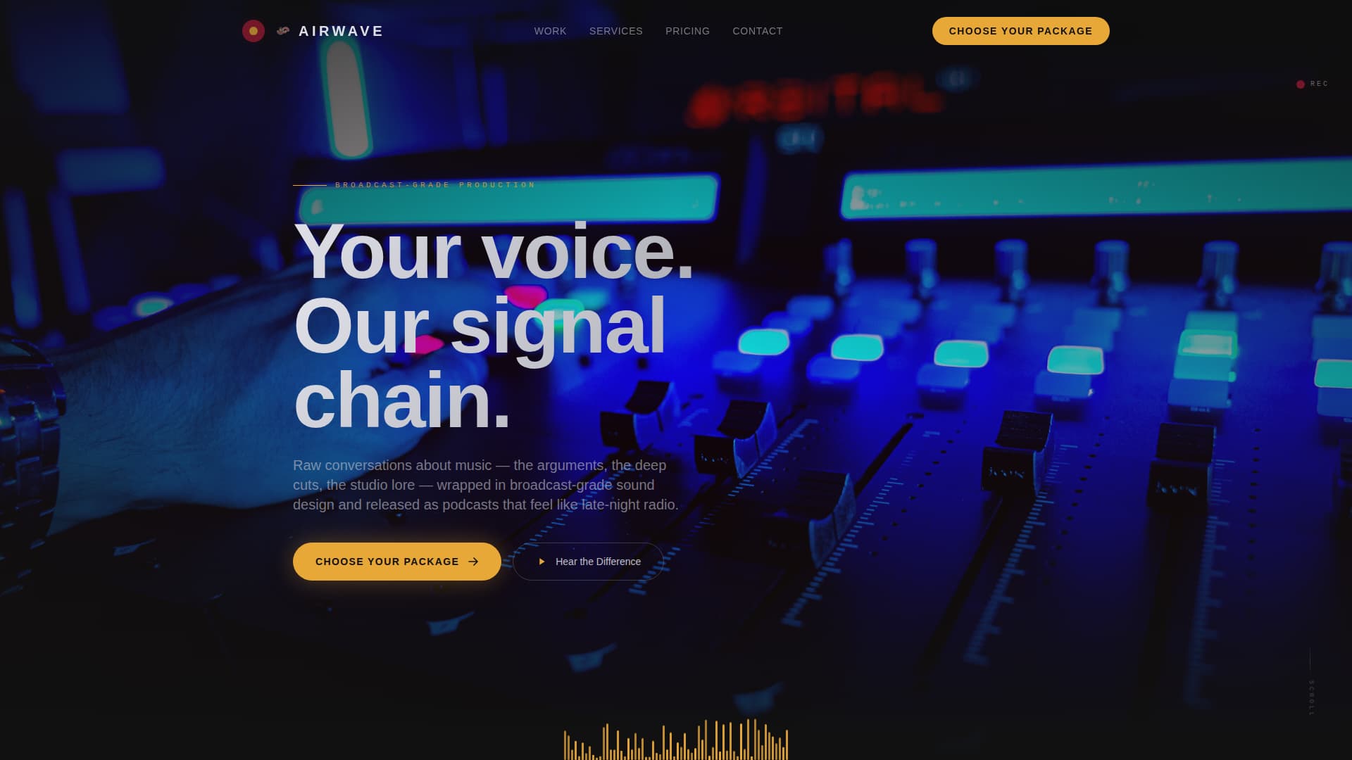 Airwave - Immersive Musicpodcast Landing Page Template