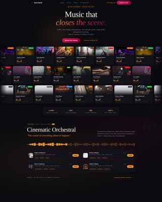 Syncvault - Immersive Musicpublishing Landing Page Template