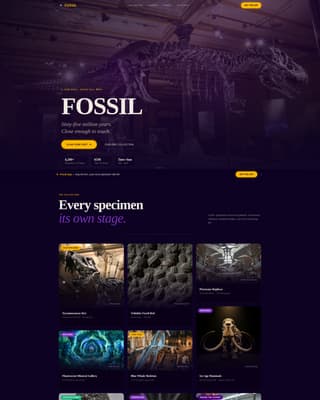 Fossil - Immersive Museum Landing Page Template