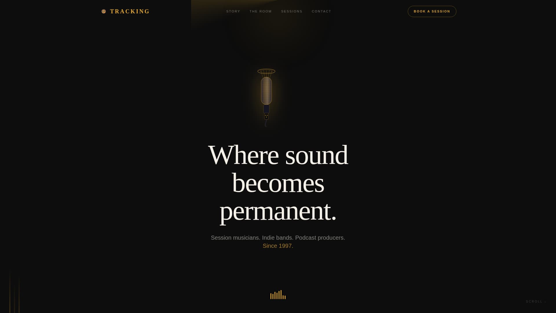 Tracking - Cinematic Recording Landing Page Template