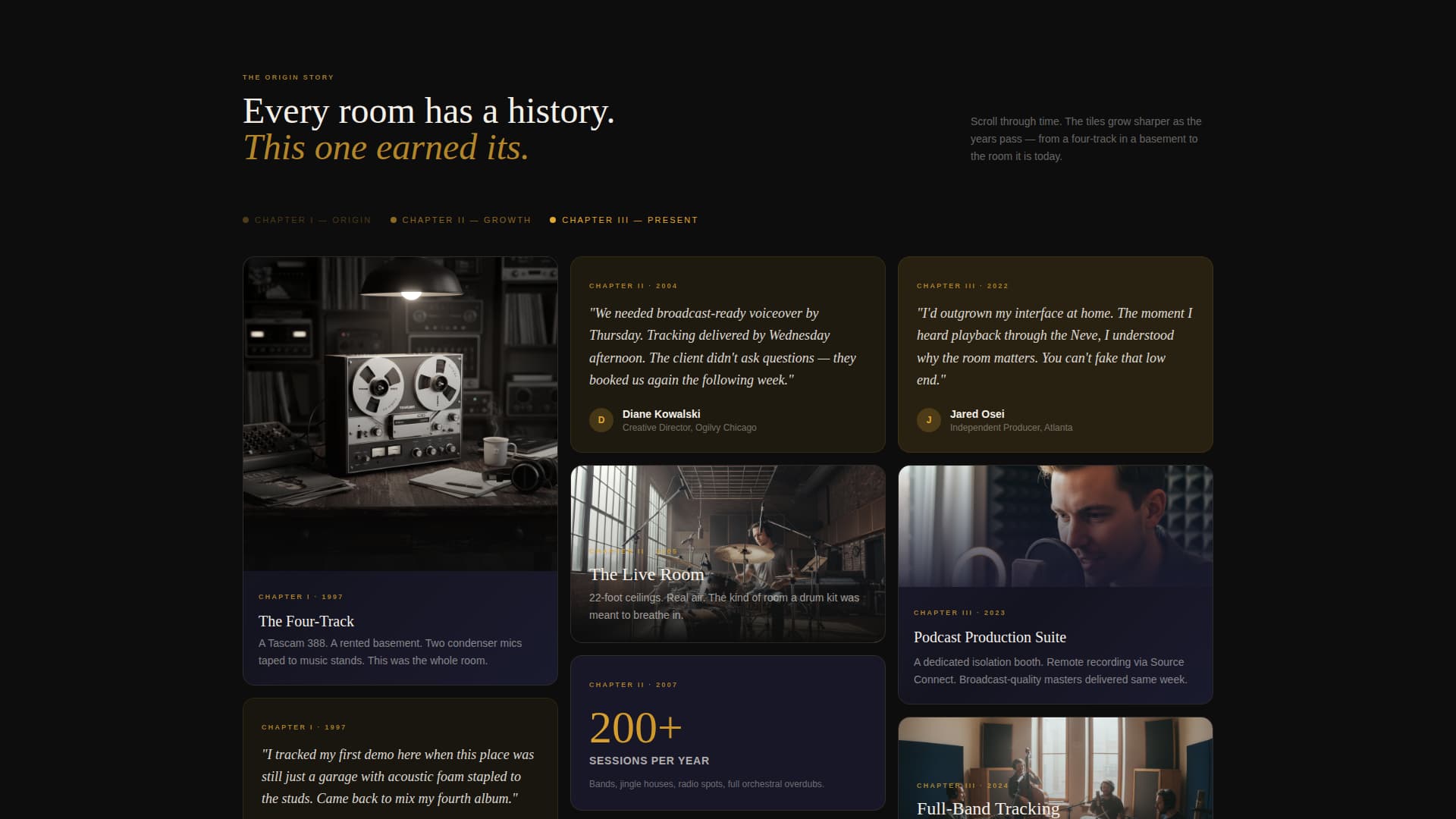 Tracking - Cinematic Recording Landing Page Template