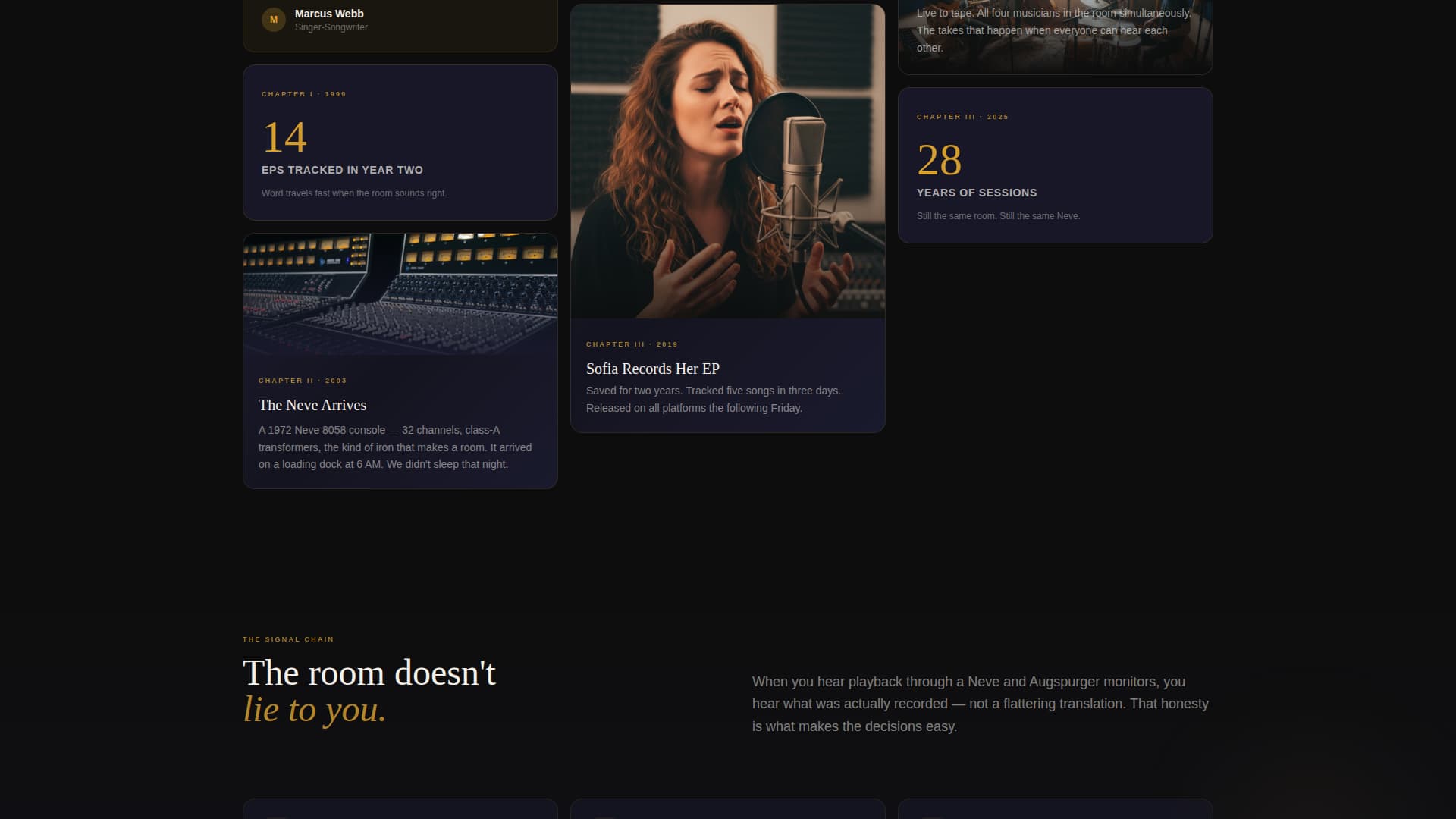 Tracking - Cinematic Recording Landing Page Template