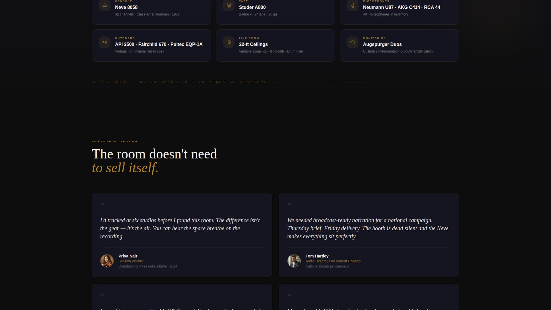 Tracking - Cinematic Recording Landing Page Template