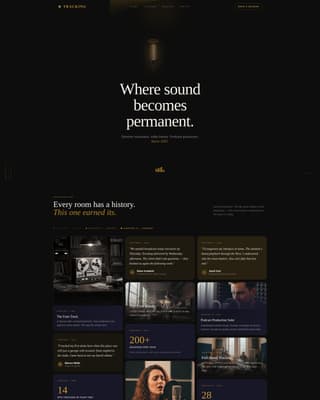 Tracking - Cinematic Recording Landing Page Template