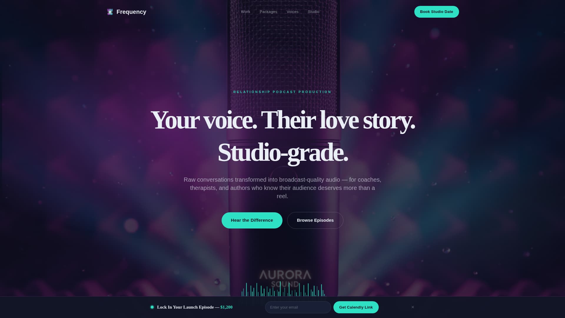Frequency - Immersive Podcast Landing Page Template