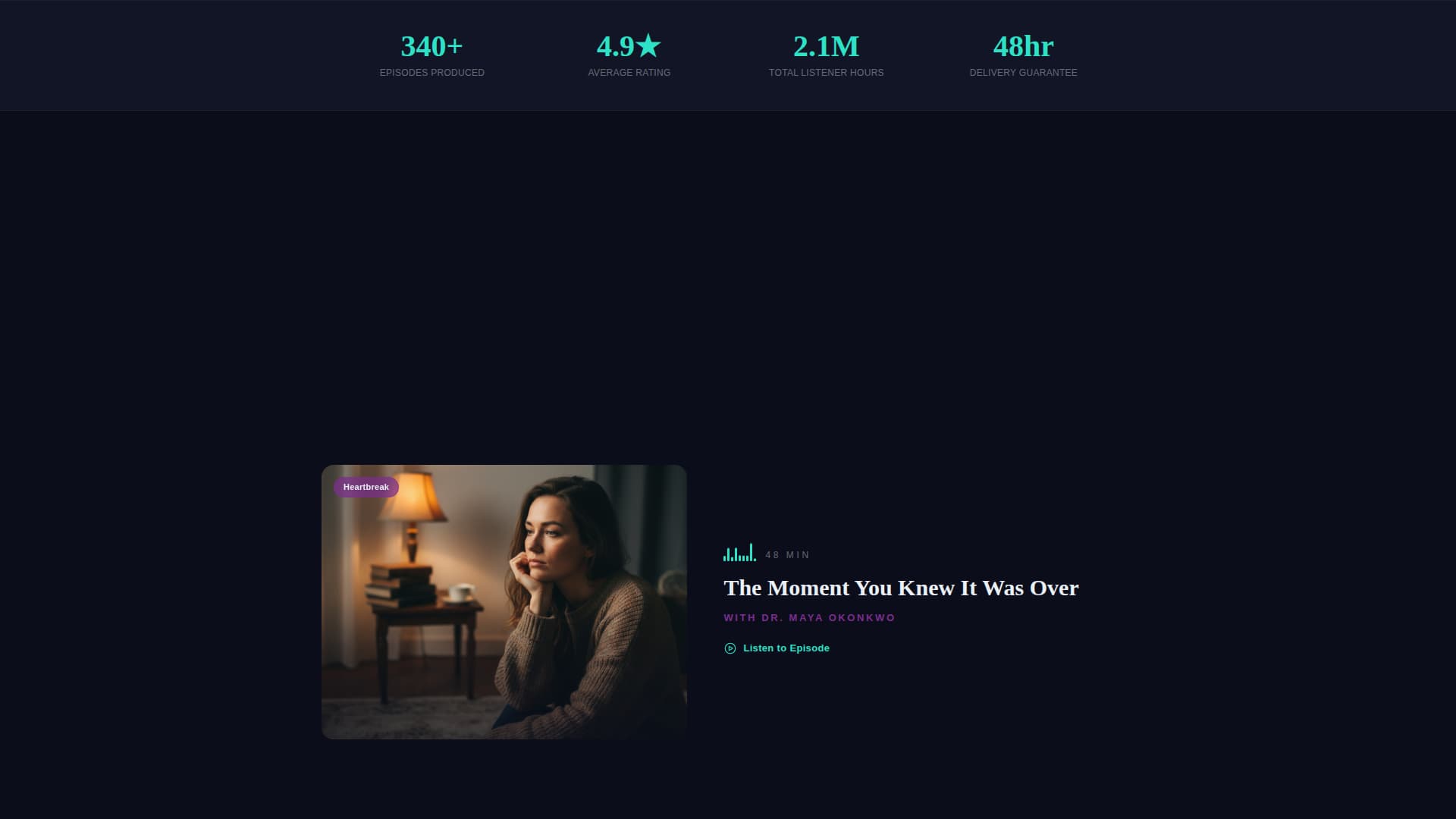 Frequency - Immersive Podcast Landing Page Template