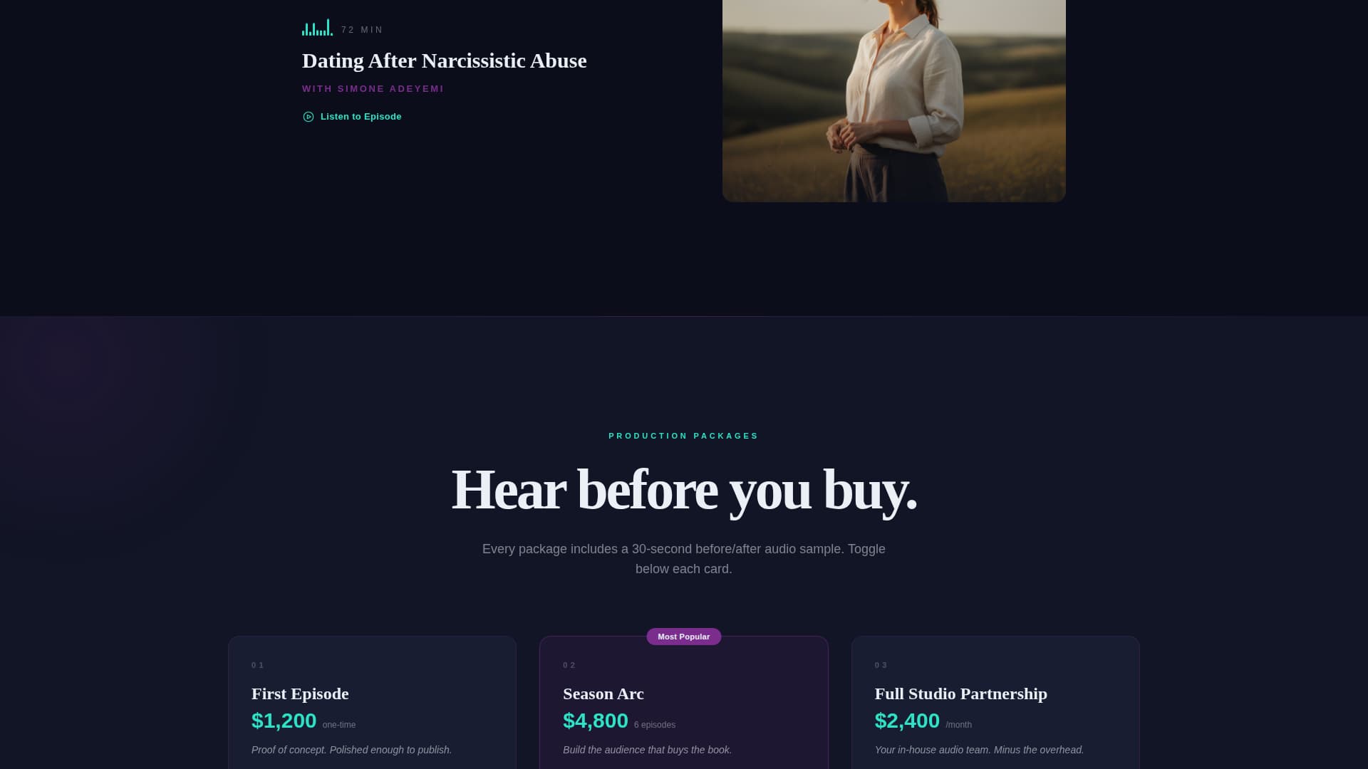 Frequency - Immersive Podcast Landing Page Template