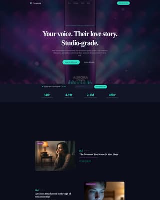 Frequency - Immersive Podcast Landing Page Template