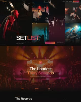 Setlist - Electrifying Band Landing Page Template