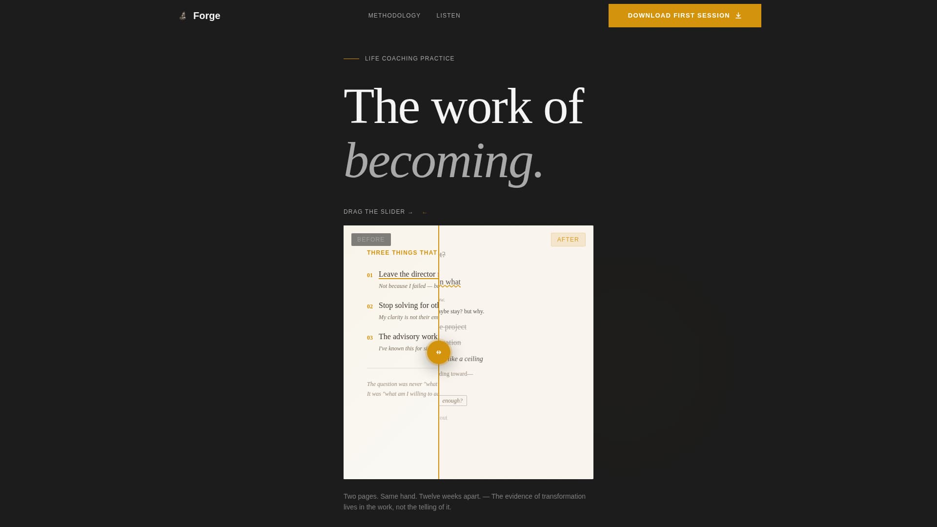 Forge - Transformative Lifecoach Landing Page Template