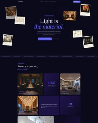 Lumen - Immersive Lighting Landing Page Template