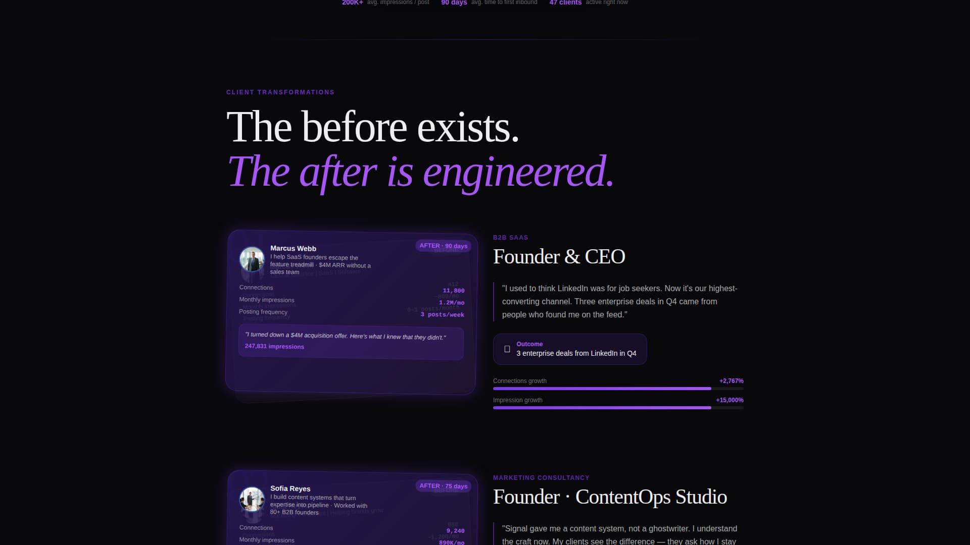 Signal - Powerful Linkedin Landing Page Template