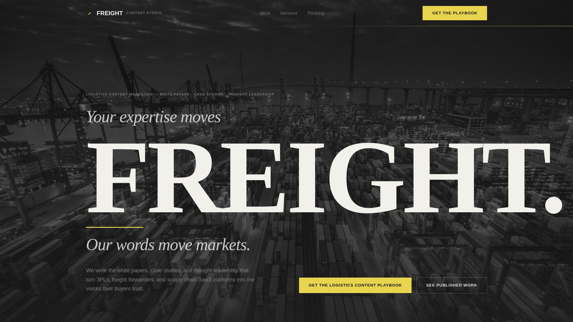 Freight - Industrial Contentmarketing Landing Page Template