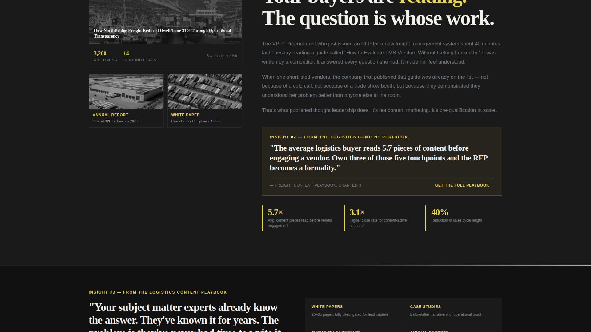 Freight - Industrial Contentmarketing Landing Page Template