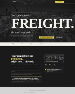 Freight - Industrial Contentmarketing Landing Page Template