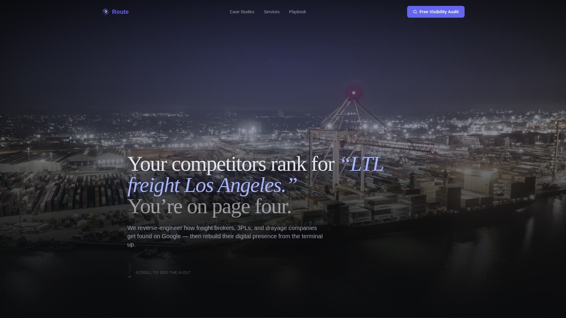 Route - Powerful Logistics Landing Page Template