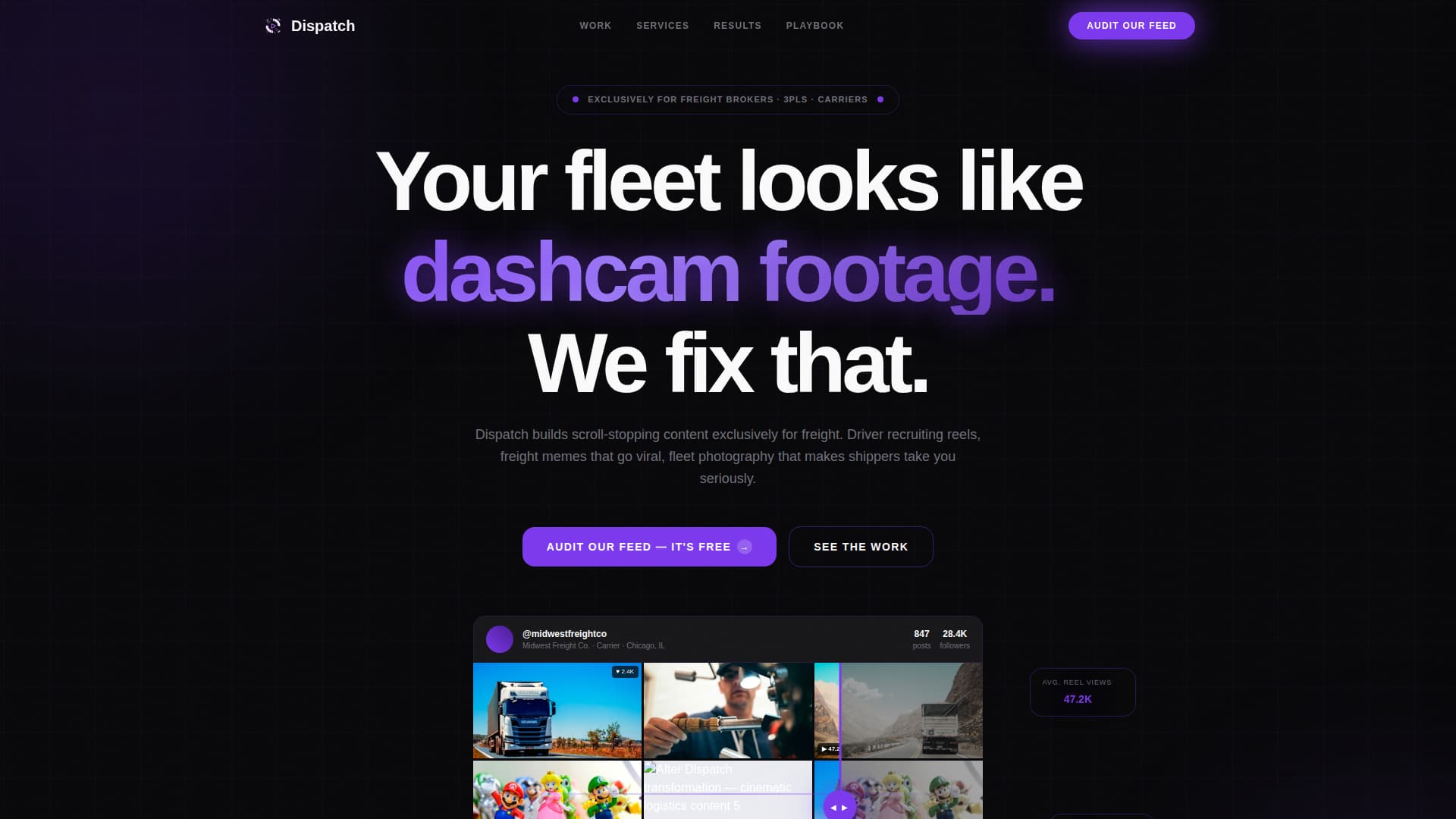 Dispatch - Scrollstopping Logistics Landing Page Template