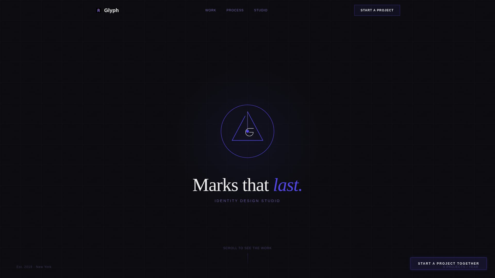 Glyph - Iconic Identity Landing Page Template
