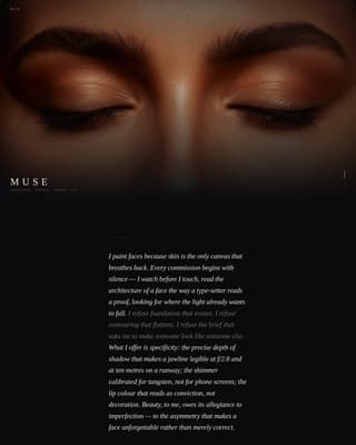 Muse - Striking Makeupartist Landing Page Template