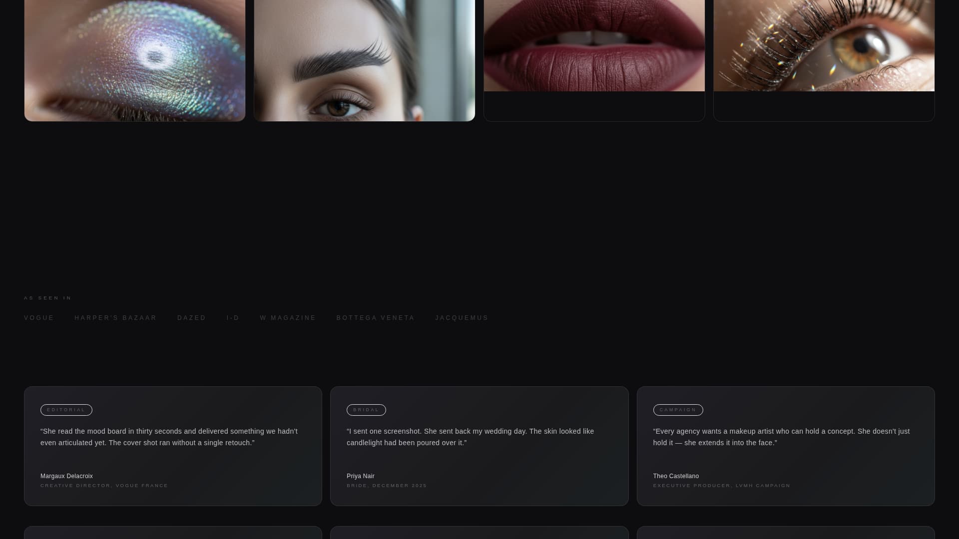 Glaze - Cinematic Makeupartist Landing Page Template
