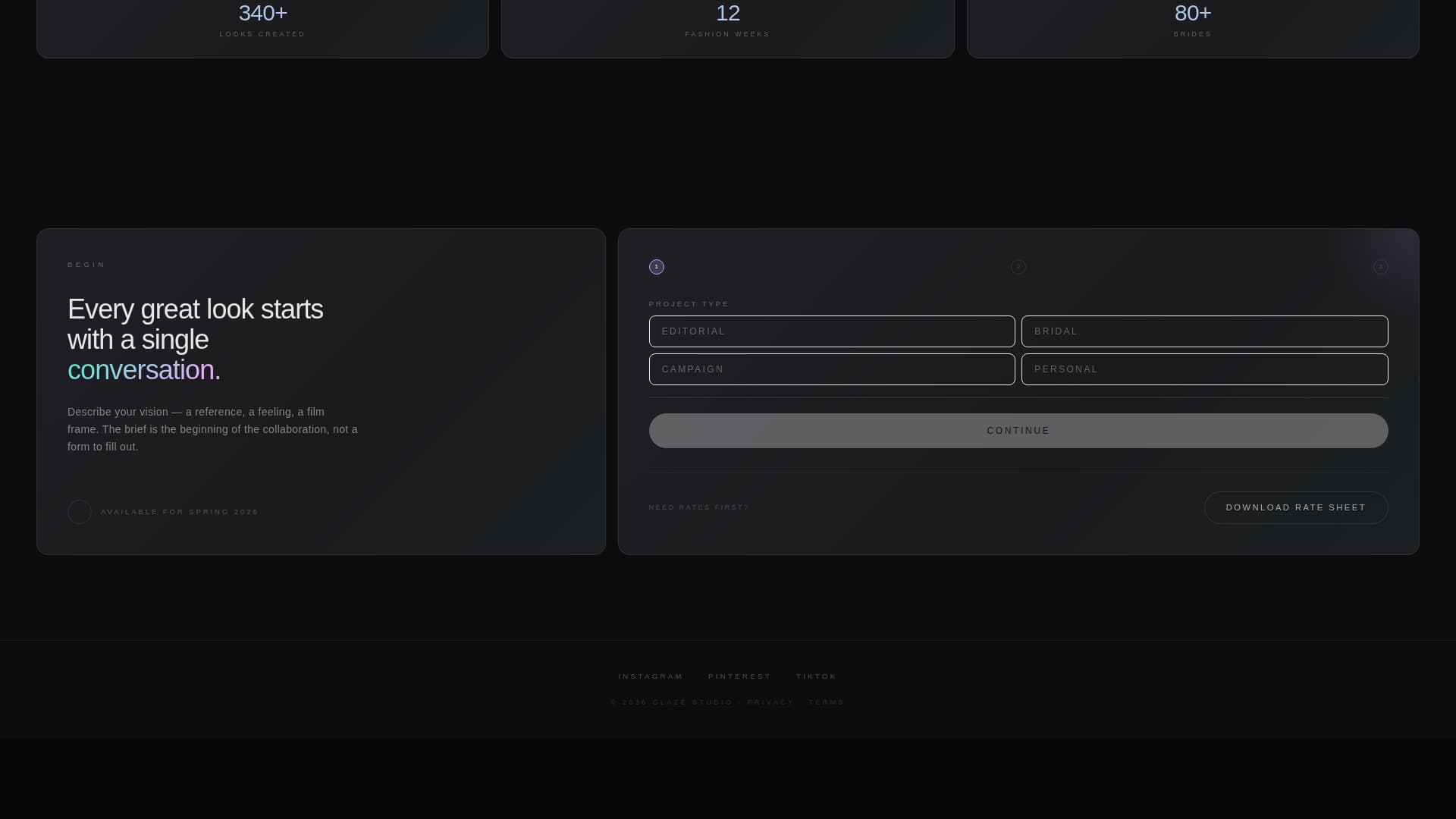 Glaze - Cinematic Makeupartist Landing Page Template