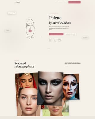 Palette - Stunning Makeupartist Landing Page Template