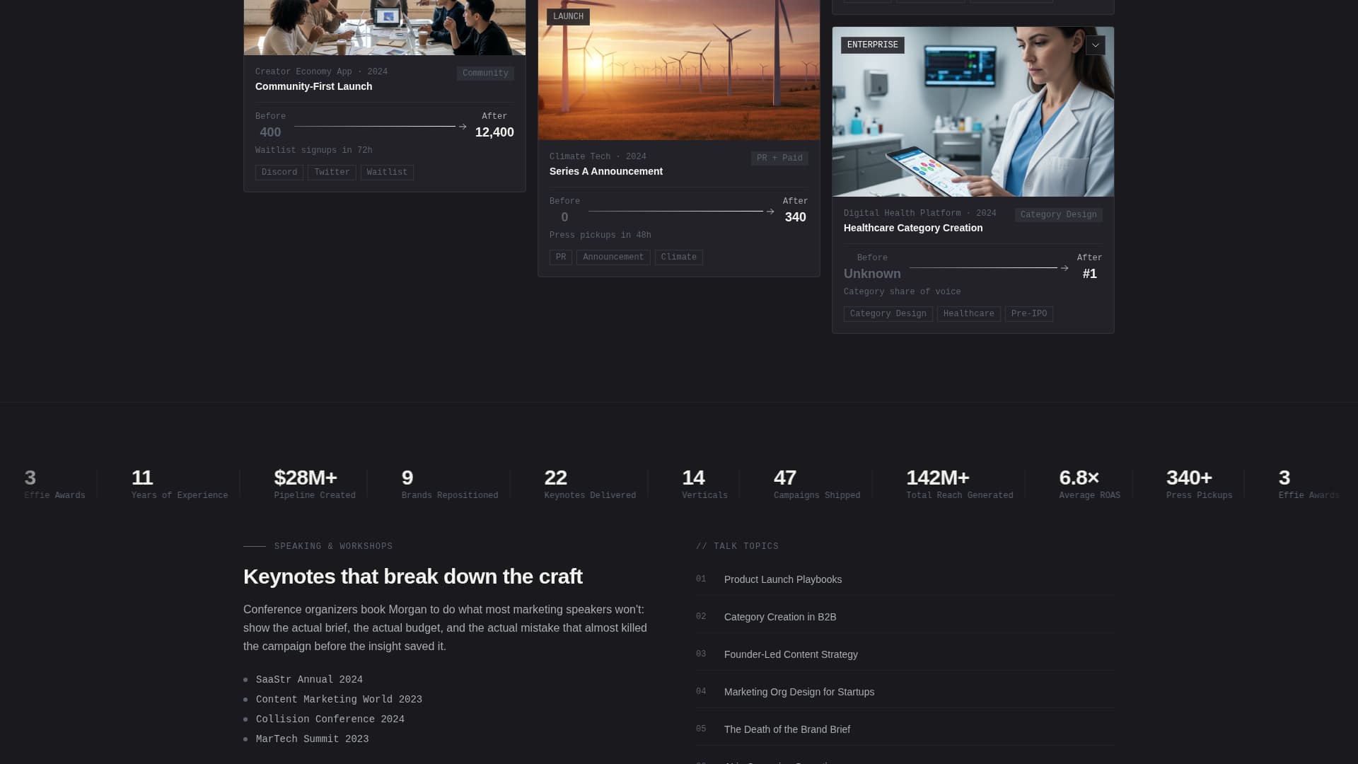 Campaignreel - Cinematic Strategist Landing Page Template
