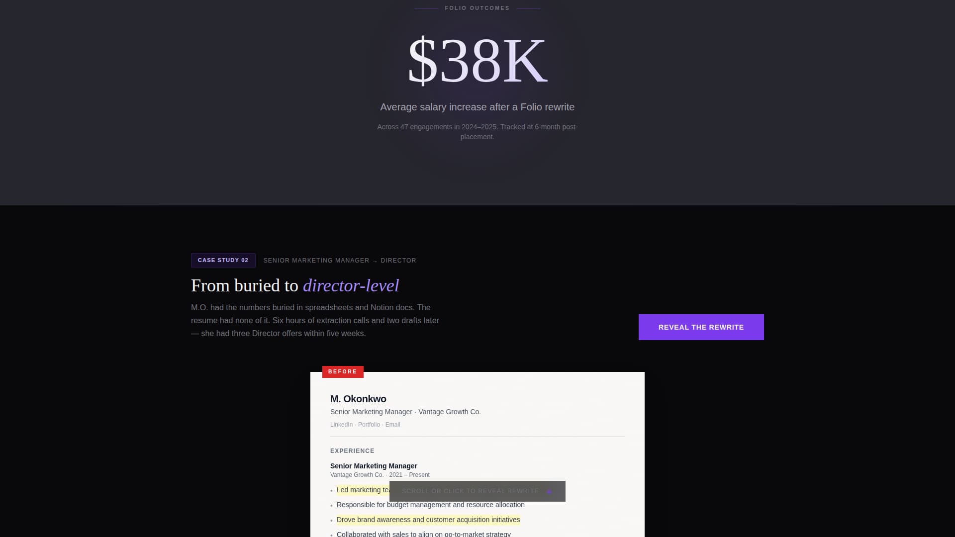 Folio - Boutique Marketingmanager Landing Page Template