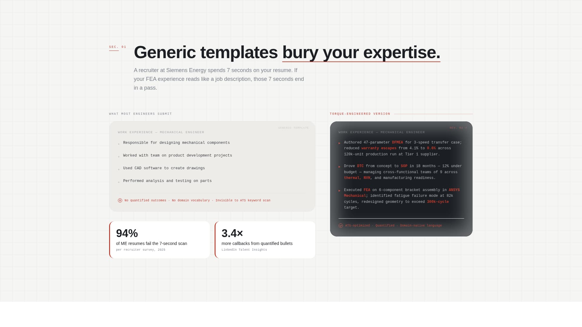 Torque - Precision Engineer Landing Page Template