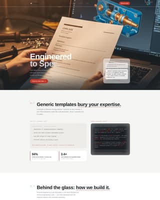 Torque - Precision Engineer Landing Page Template