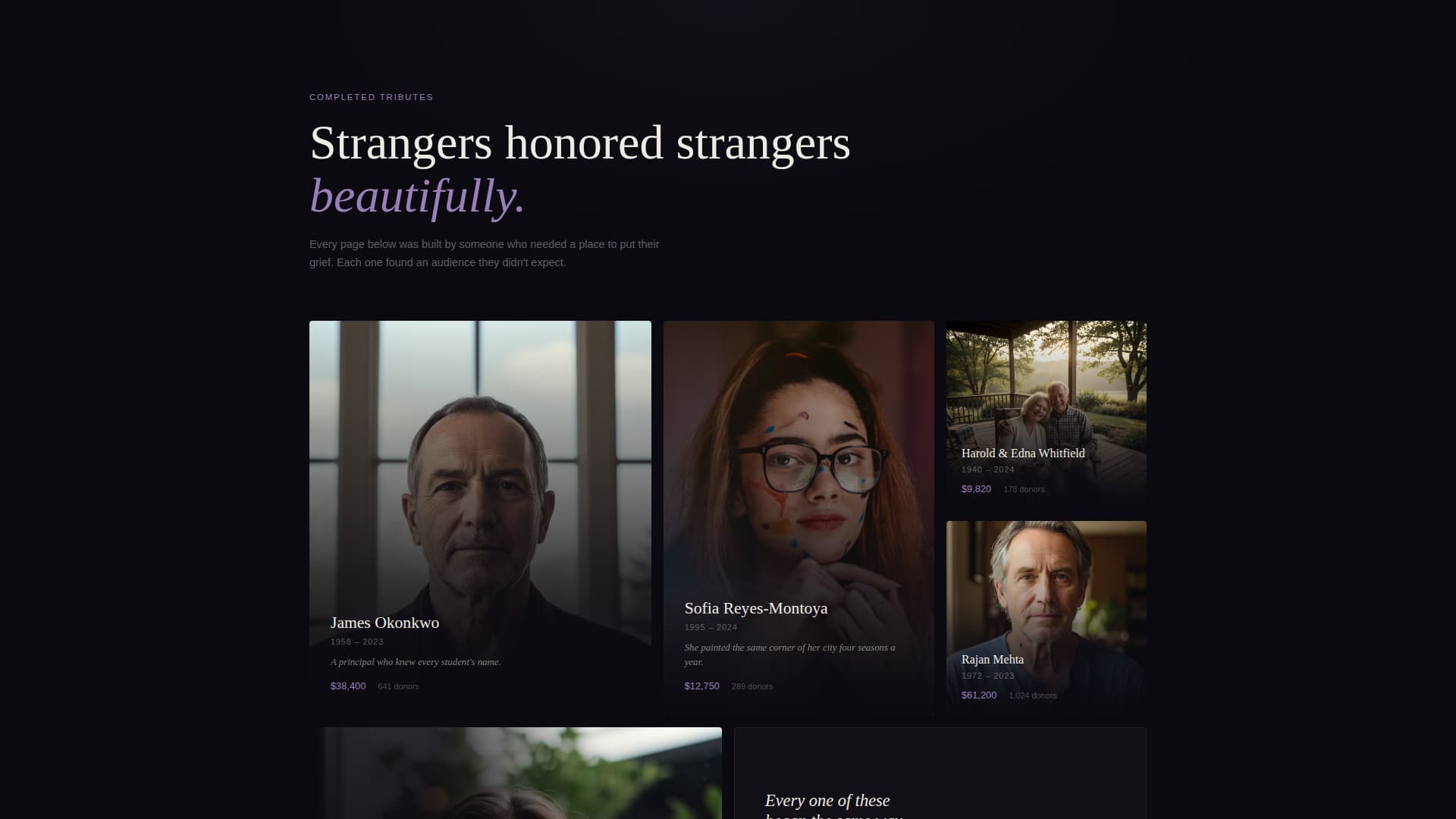 Tribute - Heartfelt Memorial Landing Page Template