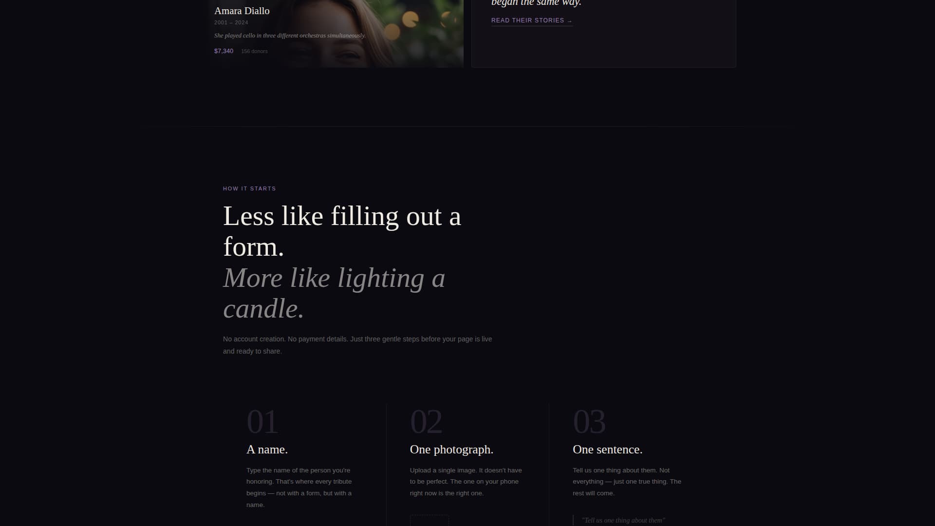 Tribute - Heartfelt Memorial Landing Page Template