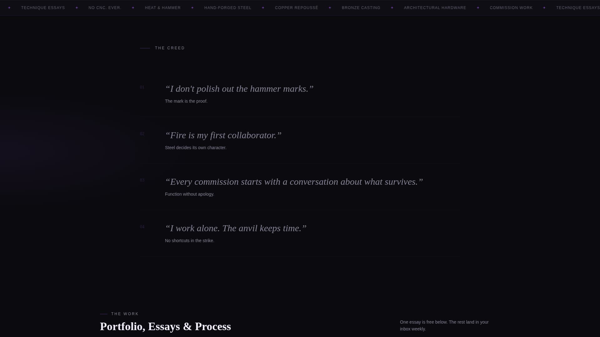 Forge - Bold Metalsmith Landing Page Template