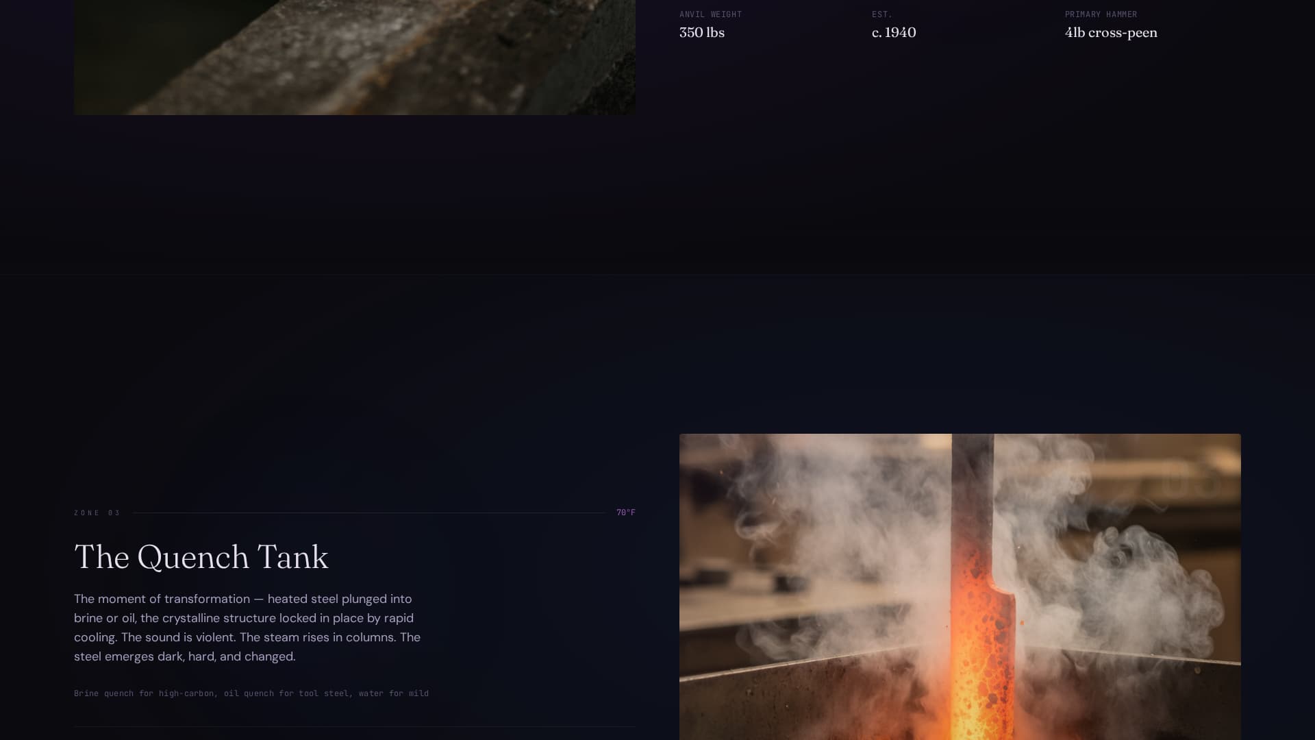 Forge - Immersive Metalsmith Landing Page Template