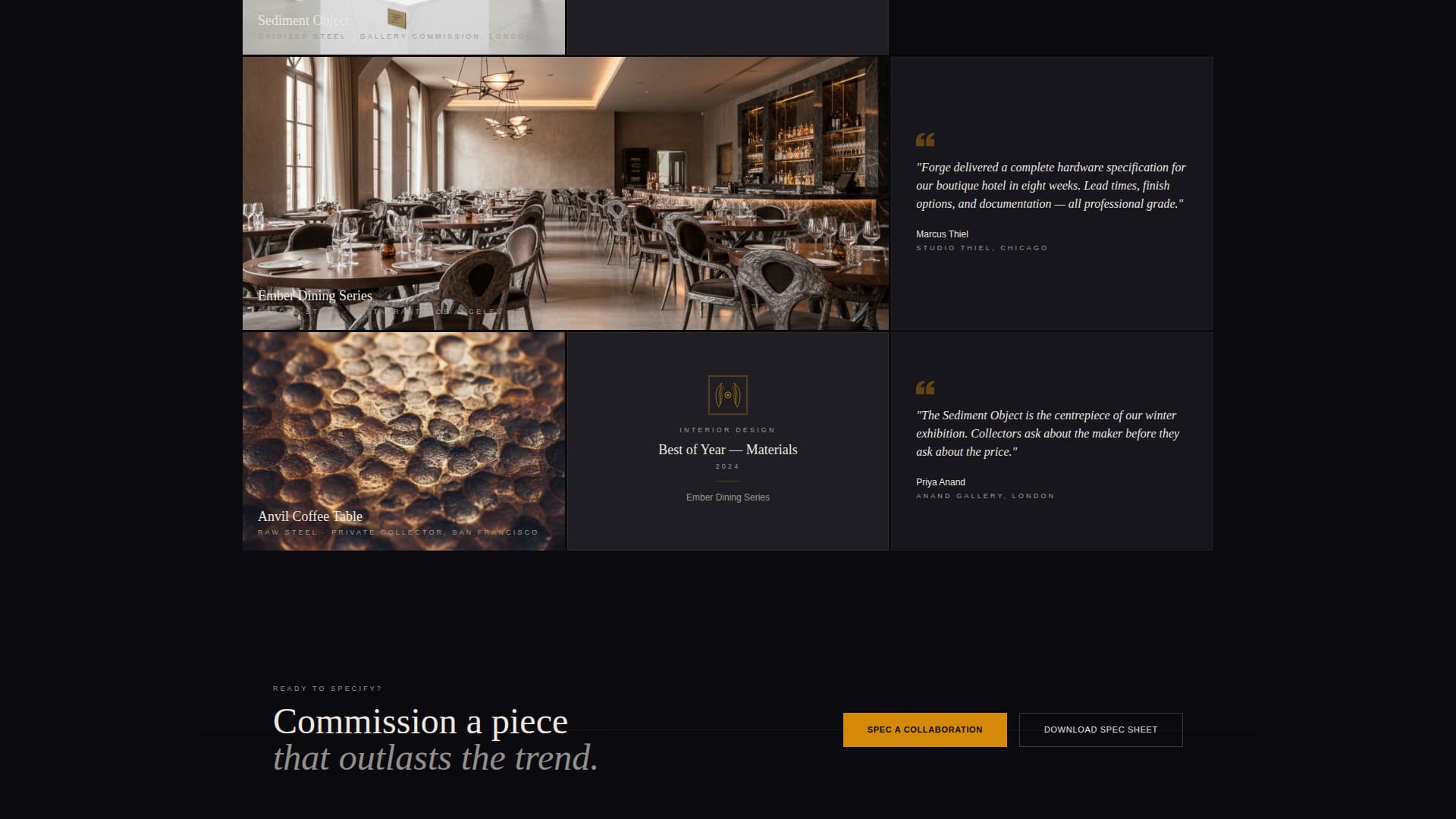 Metal Smith Portfolio Professional Website Template