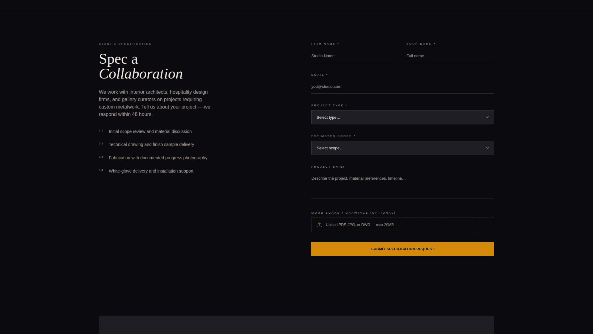 Metal Smith Portfolio Professional Website Template