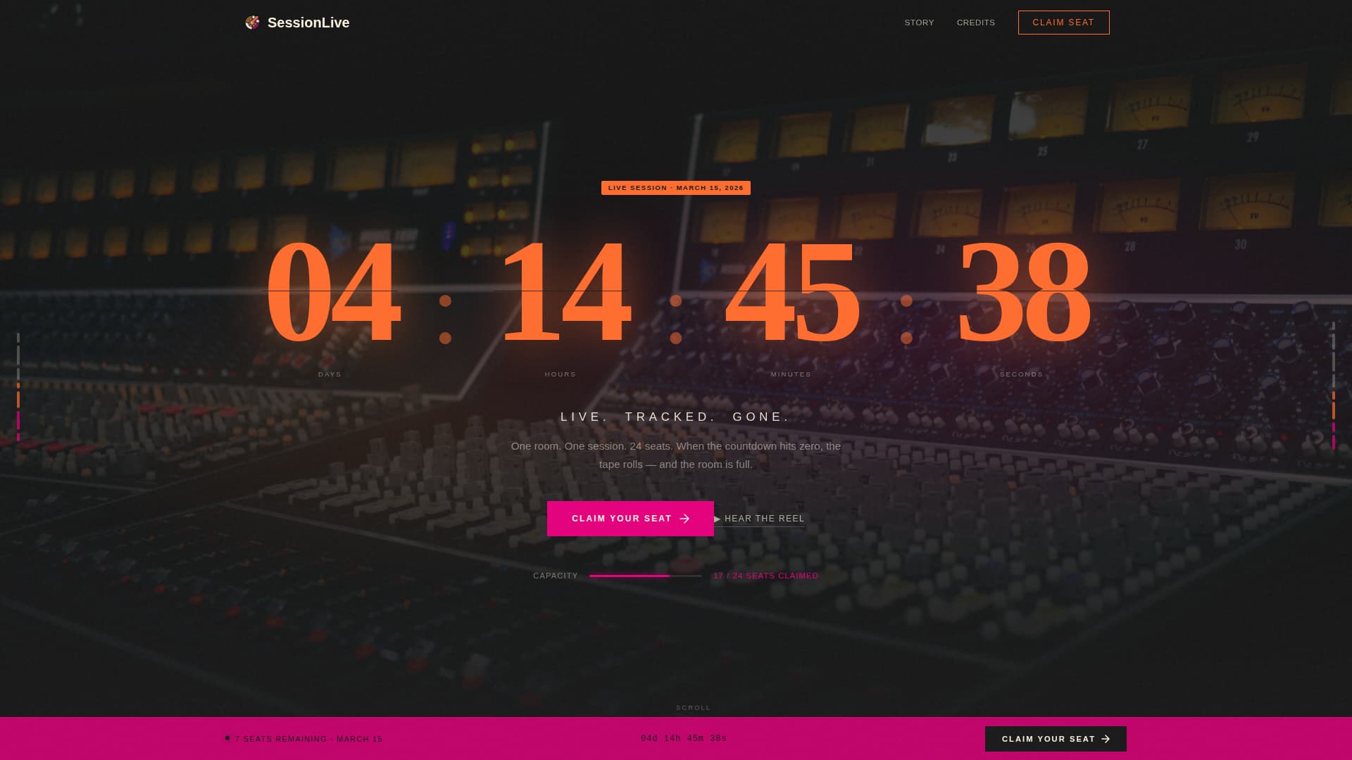 Session - Electrifying Musician Landing Page Template